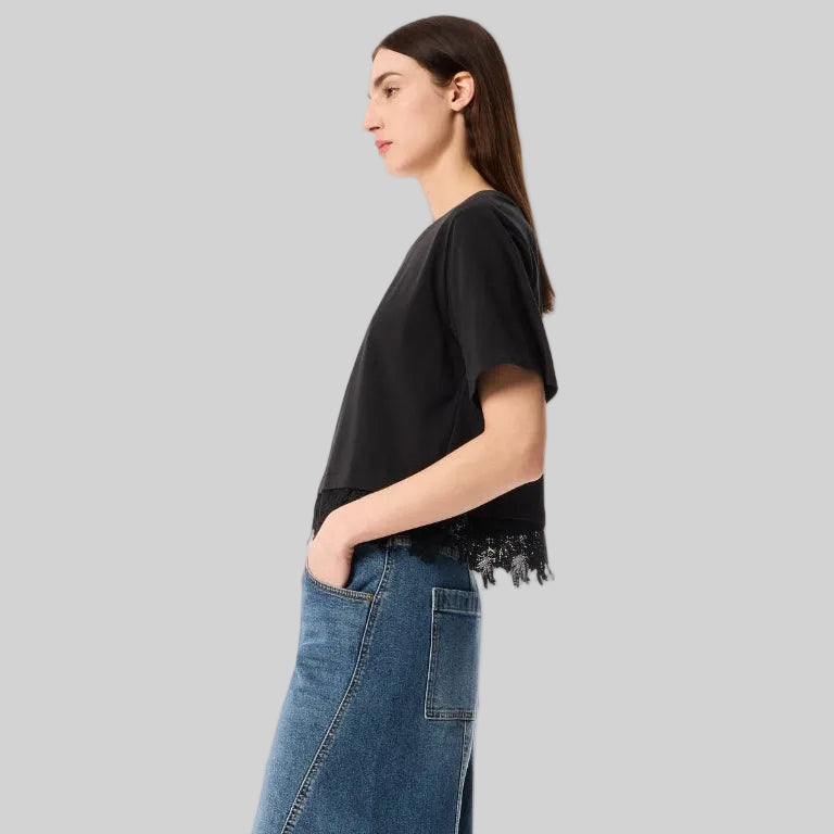Black Lace Crop Top