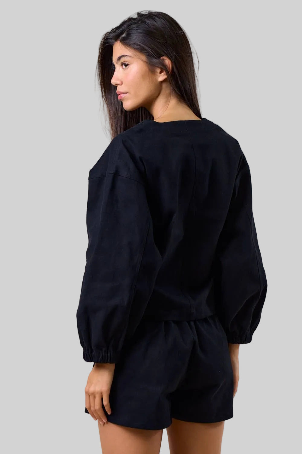 Embroidered Long Sleeve Button-Down Jacket