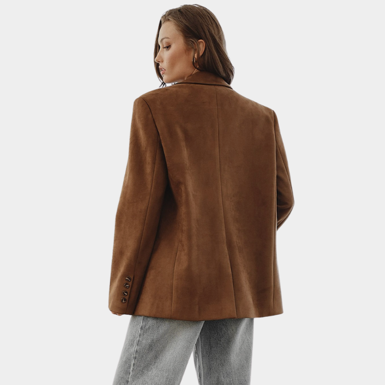Faux Suede Oversized Blazer