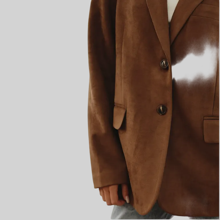 Faux Suede Oversized Blazer