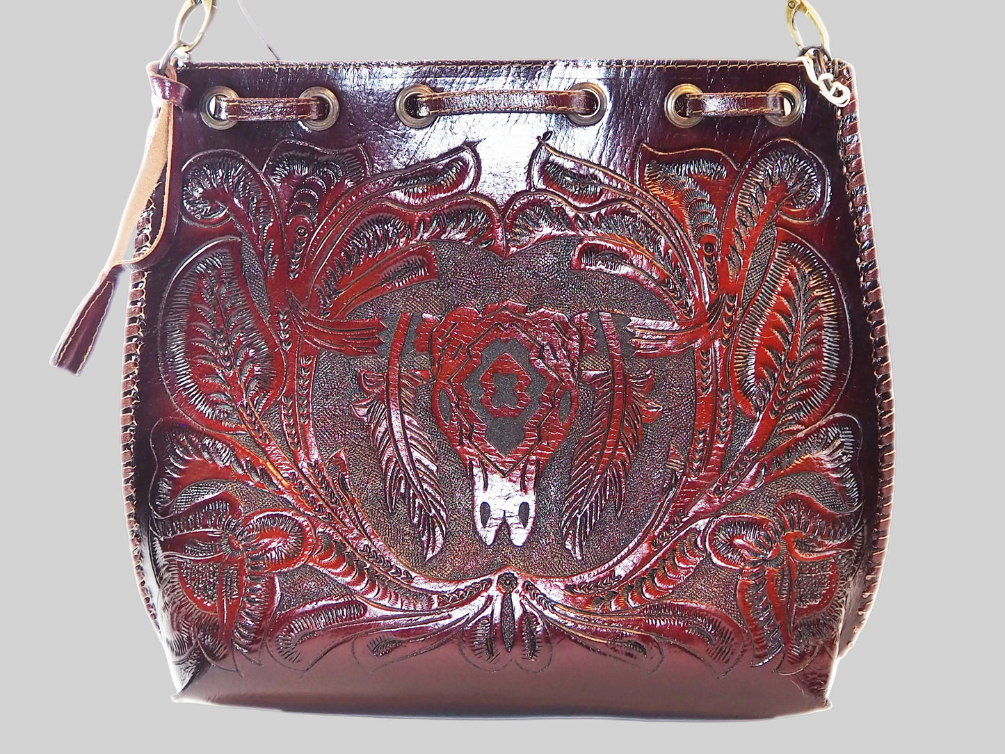 Bucket Drawstring Bag Bull Horn