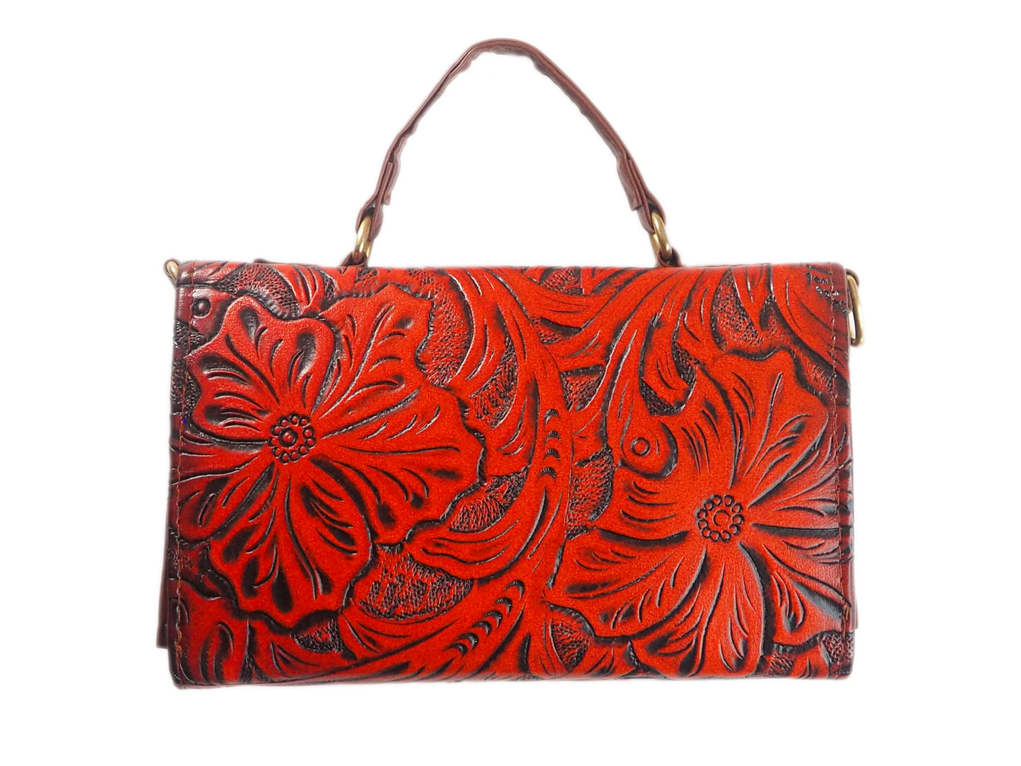 Tangerine Orange Floral Purse
