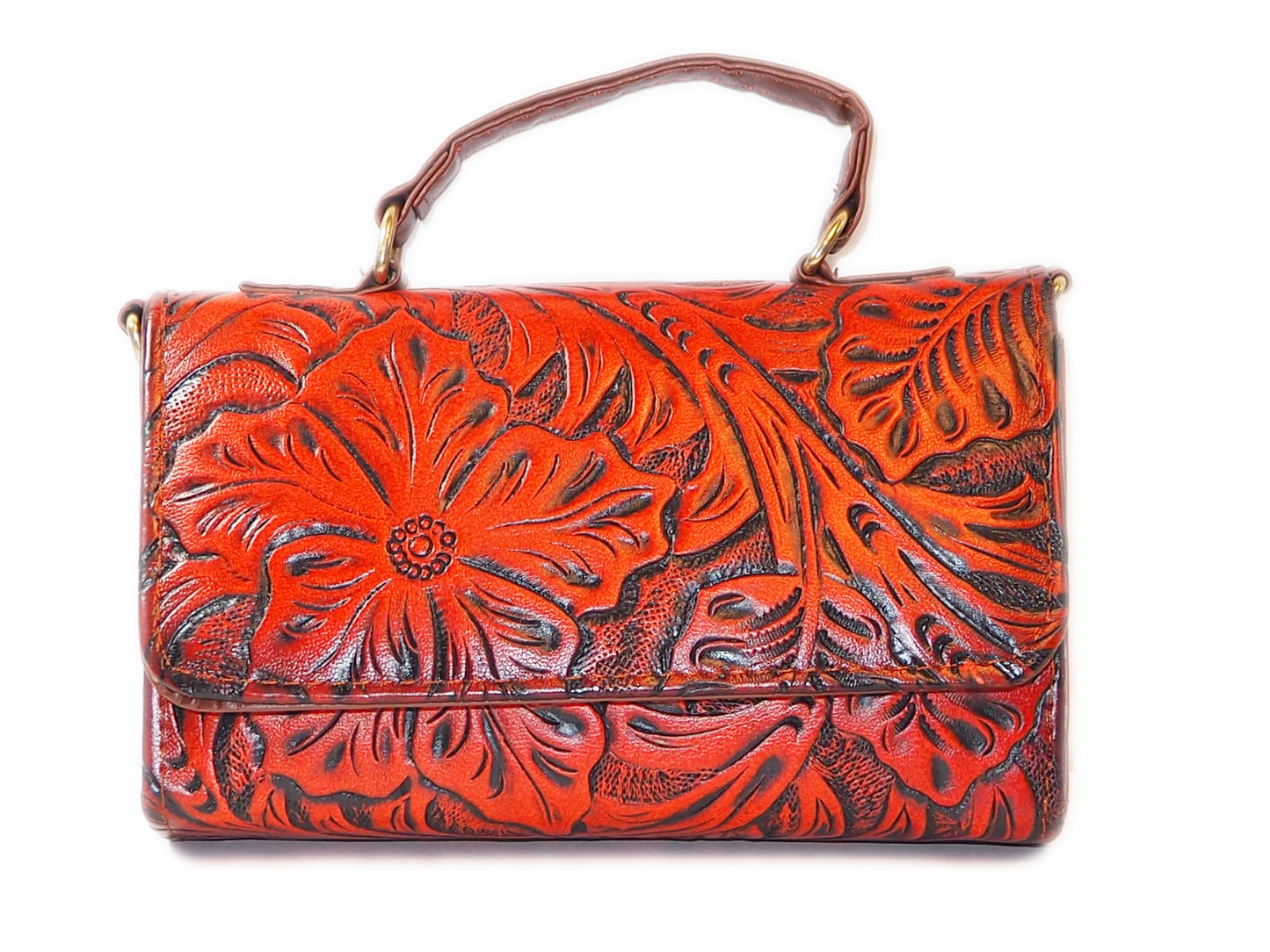Tangerine Orange Floral Purse