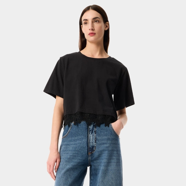 Black Lace Crop Top