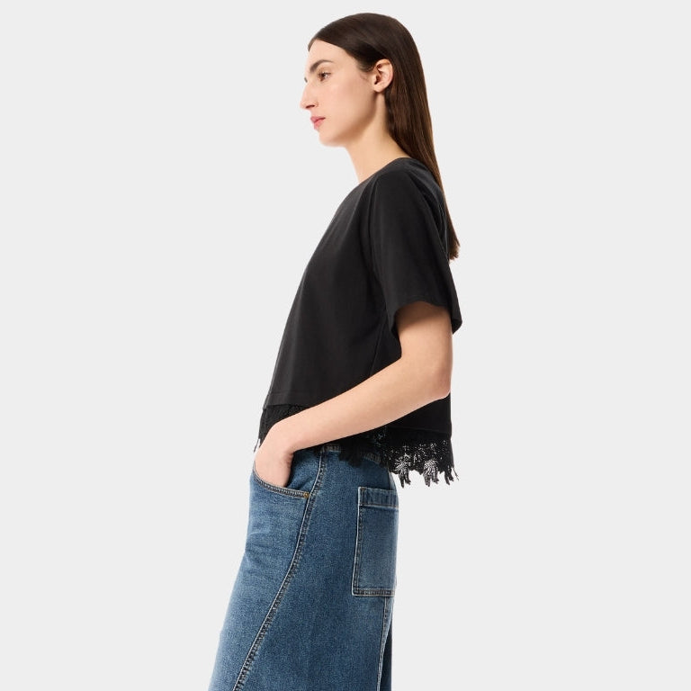 Black Lace Crop Top