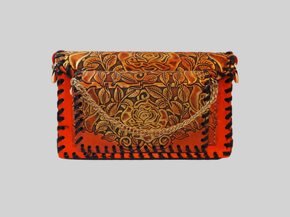 Orange and Gold Tooled Purse