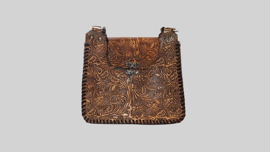 Floral Brown Saddle Bag