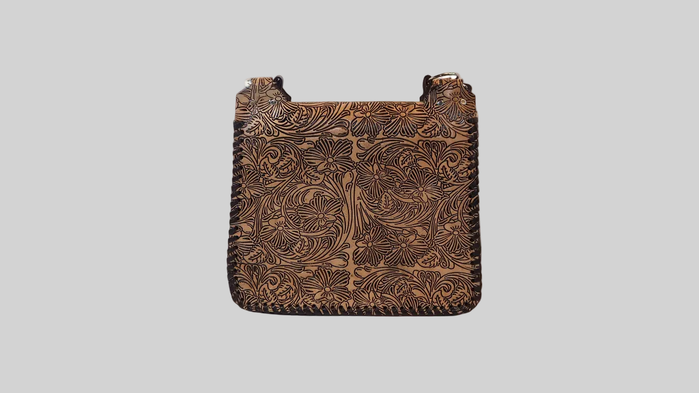 Floral Brown Saddle Bag
