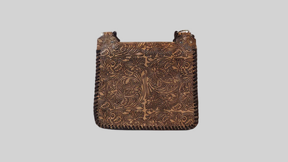Floral Brown Saddle Bag