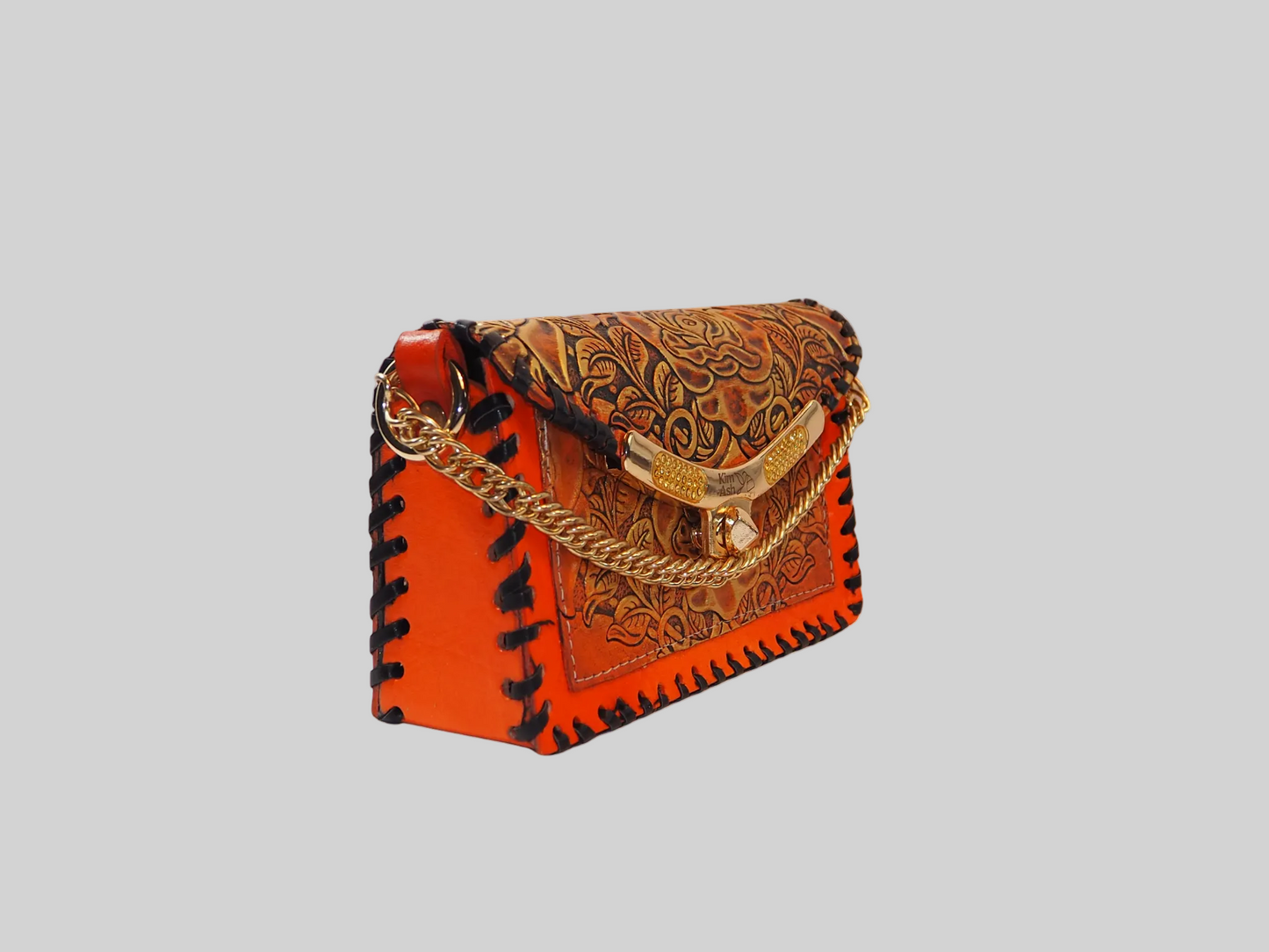 Orange and Gold Tooled Purse