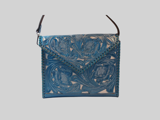 Metallic Blue Purse with matching wallet