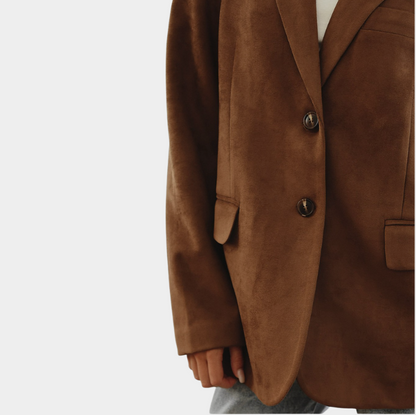 Faux Suede Oversized Blazer