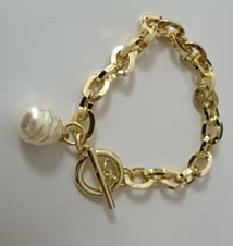 Link Pearl Charm Bracelet