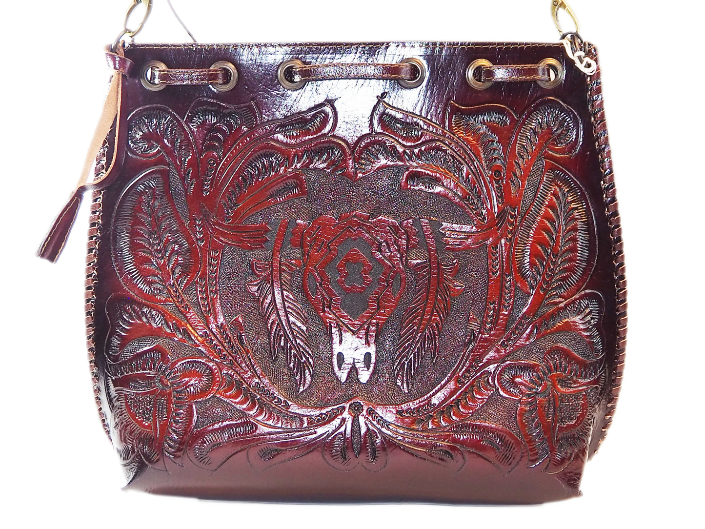 Bucket Drawstring Bag Bull Horn