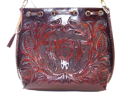 Bucket Drawstring Bag Bull Horn