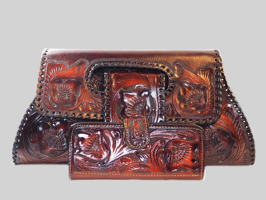 Brown Clutch with wallet