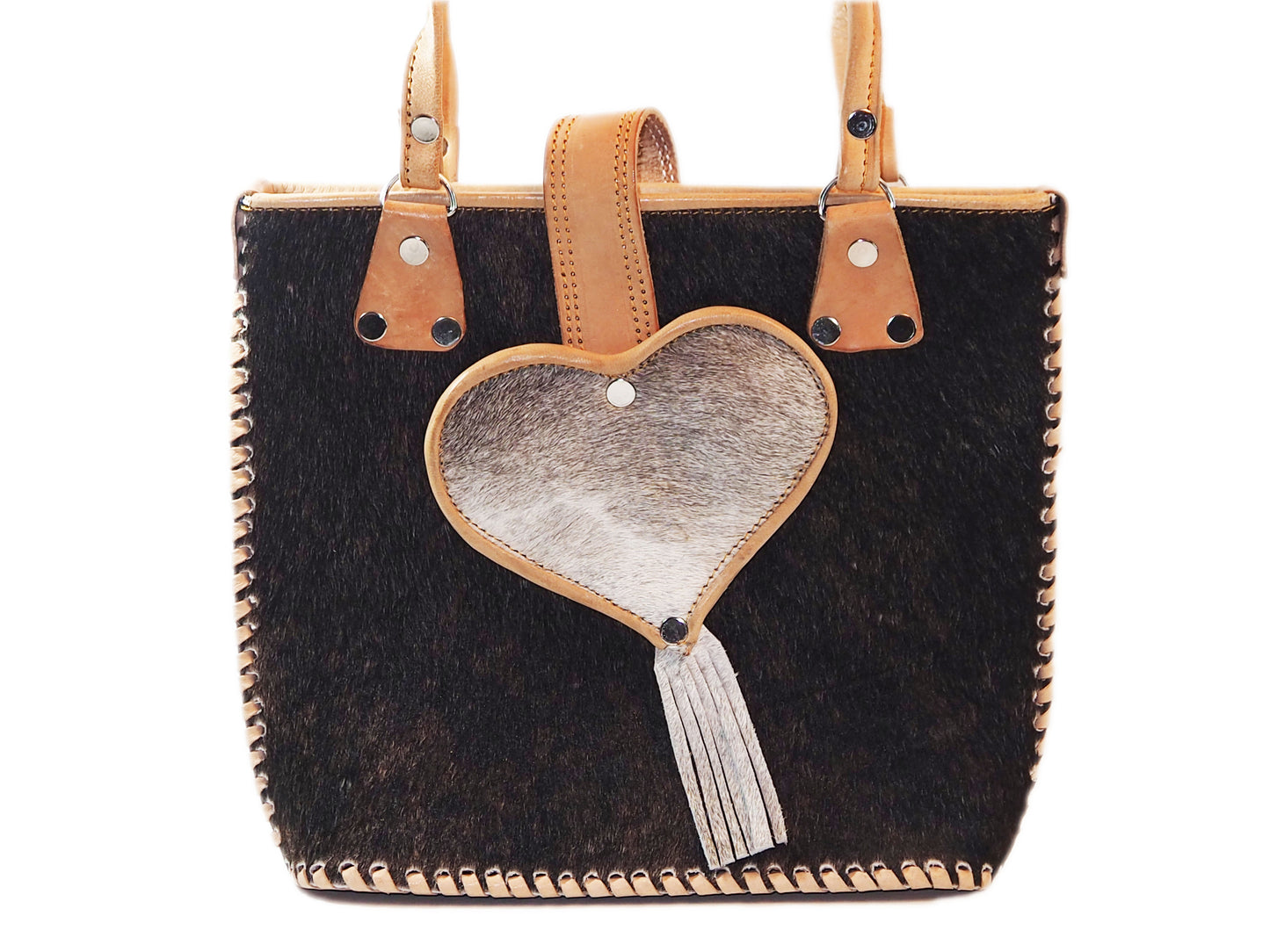 Cowhide Heart Bag