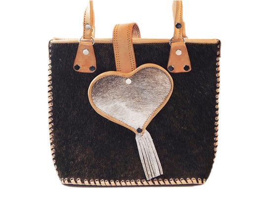 Cowhide Heart Bag