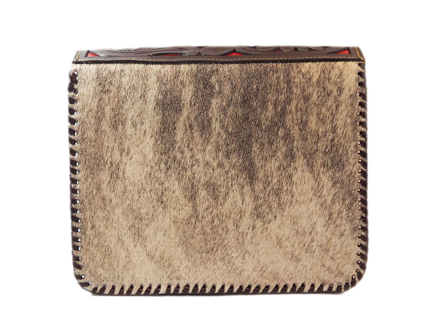 Red Tooled Bag With Matching Wallet