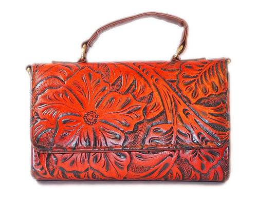 Tangerine Orange Floral Purse