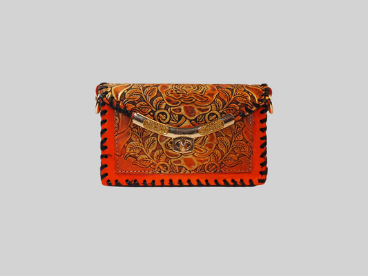Orange and Gold Tooled Purse