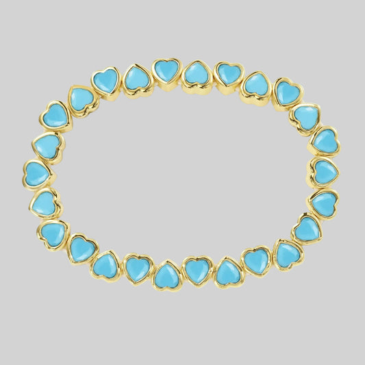 Stretchy Turquoise Heart Bracelet